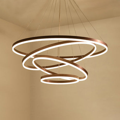 Lustre LED multianneau Madeleine en noir