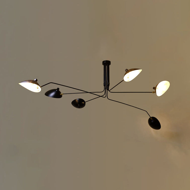 Plafonnier Élise en métal noir moderne bec de canard 2/3/5 lumières