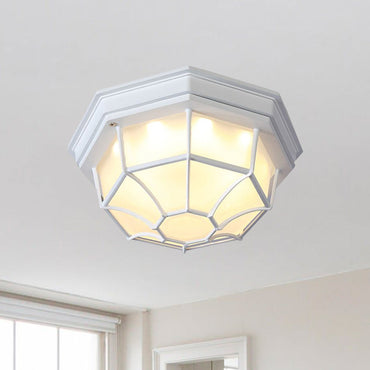 Plafonnier LED Isabelle en verre dépoli géométrique
