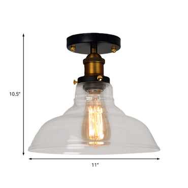 Plafonnier semi-encastré en verre Amélie Vintage Barn