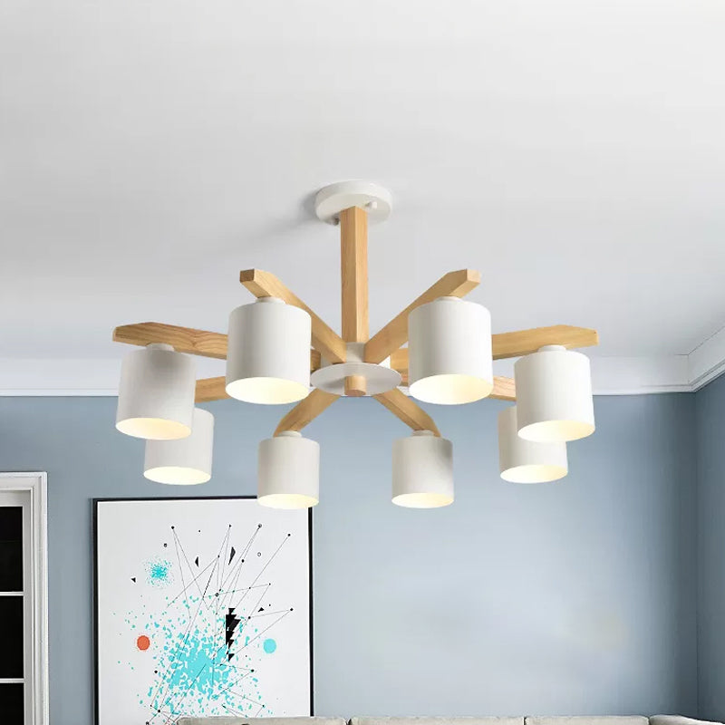 Soren Nordic Wood Arm Cylinder Chandelier