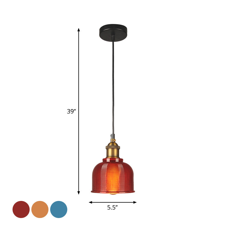 Suspension Éliane Retro Gridded Glass Carillon