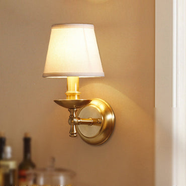 Amélie Tapered Fabric Wall Lamp Gold Traditional