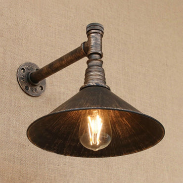 Émilie Antique Brass Cone Wall Sconce Farmhouse