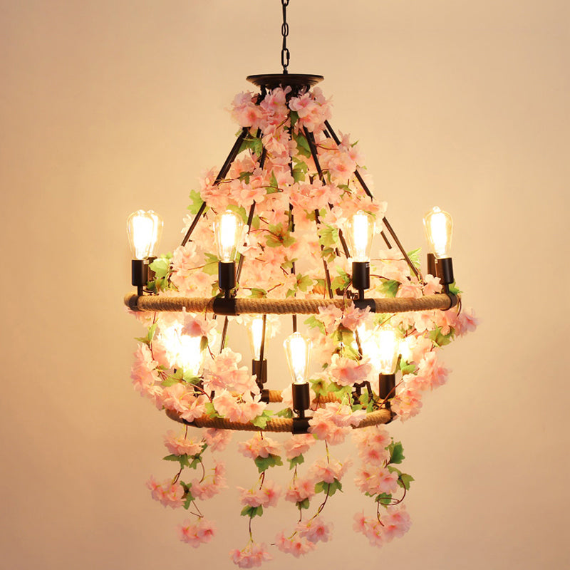 Delphine Wagon Wheel Farmhouse Chandelier Light