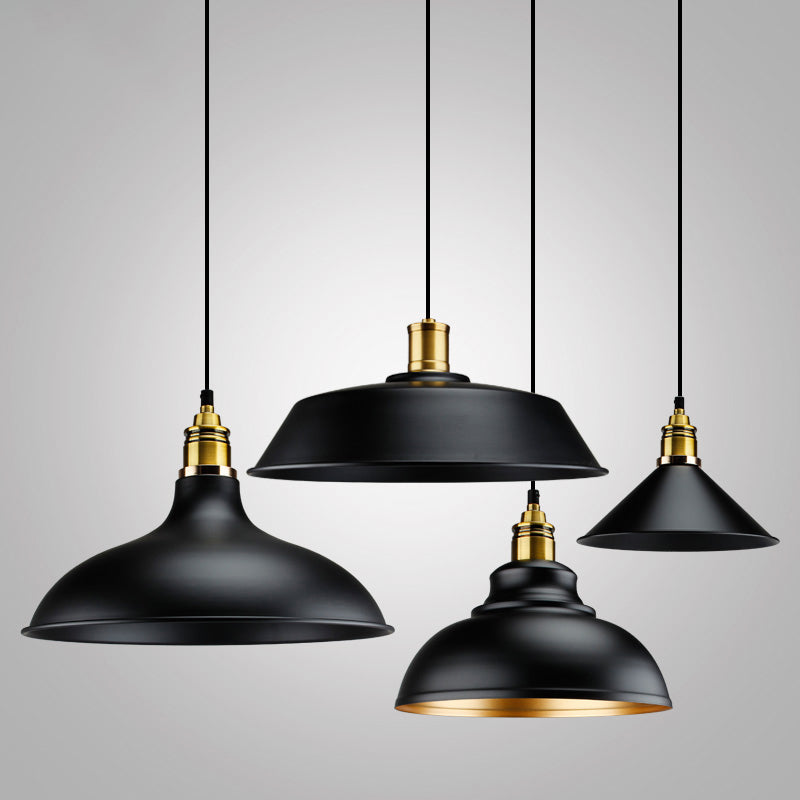 Noémie Suspension Industrielle Géométrique Noire Ampoule Unique