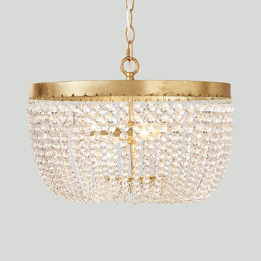 Lustre Adeline en Cristal Dôme avec Finition Laiton