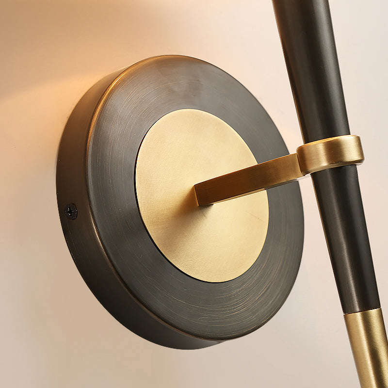 Joséphine Minimalist Fabric Taper Wall Sconce Black-Brass