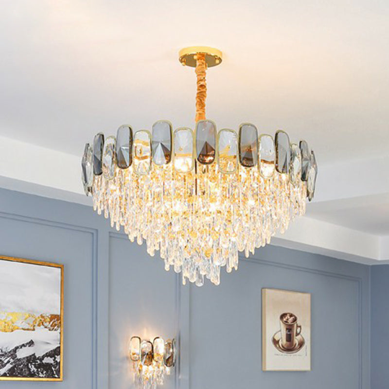 Camille Clear Crystal Cone Chandelier Suspension Light