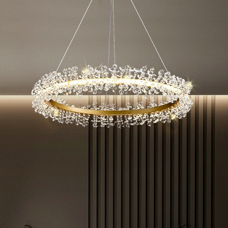 Lustre suspendu LED Sophie Crystal Bead Circle