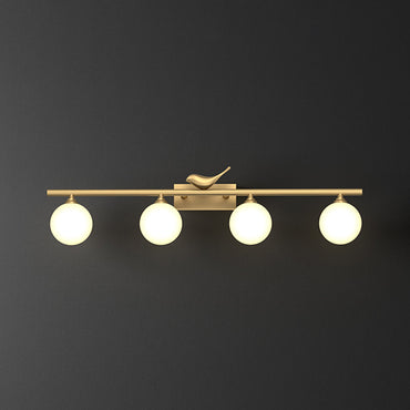 Applique de salle de bain Clémence Ball avec verre opale et décor oiseaux