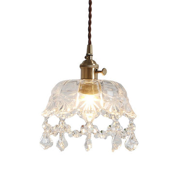 Plafonnier suspension bol de cristal Éloïse