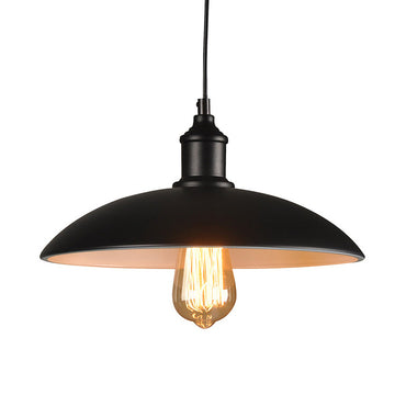 Suspension Camille soucoupe, noire, style industriel vintage
