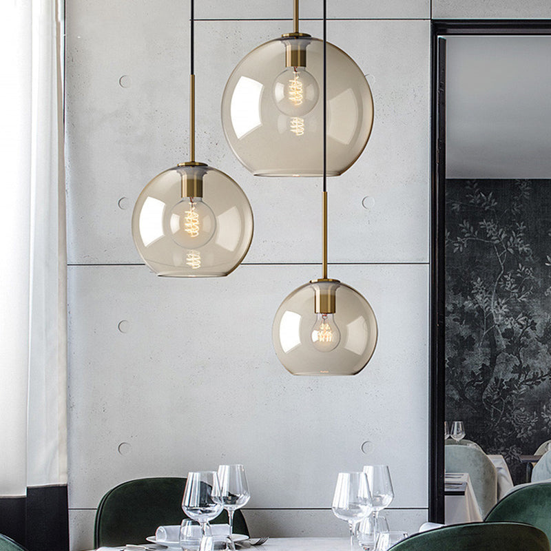 Suspension de plafond moderne Élise en verre à cognac