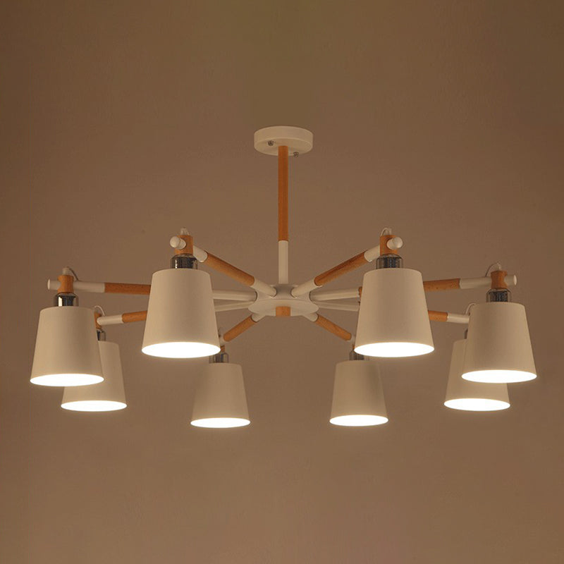 Céline Suspension en bois d'hévéa Lustre minimaliste moderne