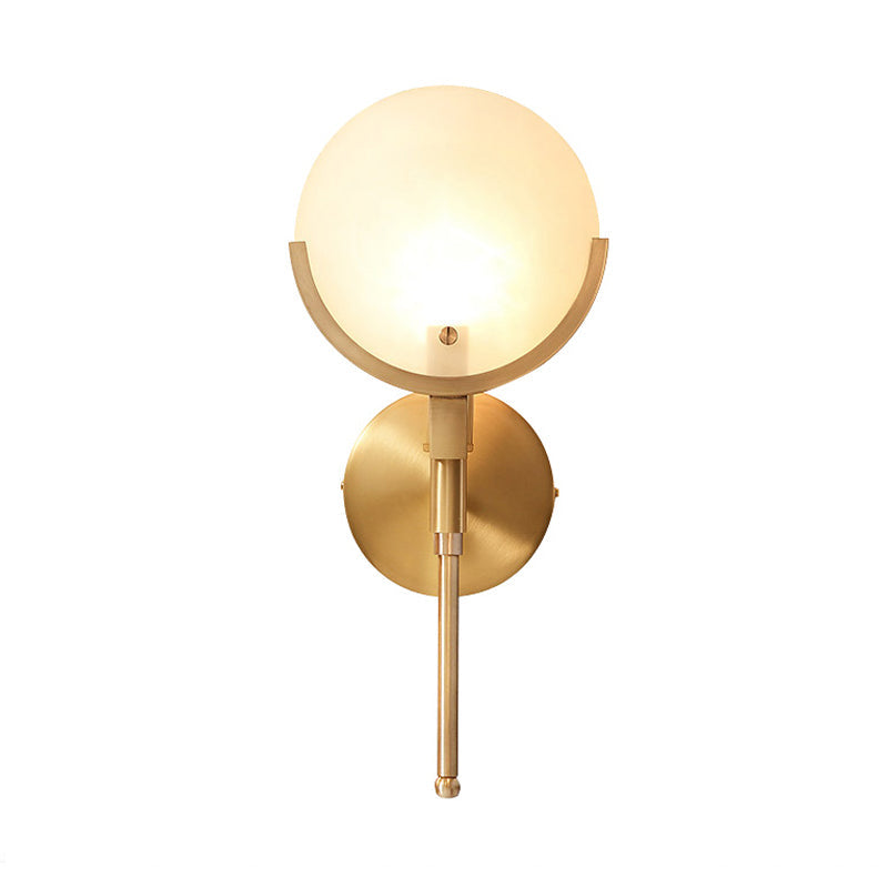 Lumina Milk Glass Oval Colonial Wall Sconce Single Light Brass Finish