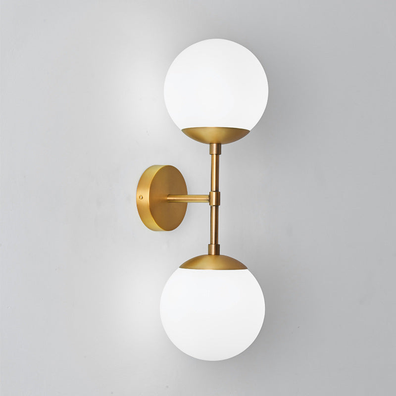 Applique Murale Sophie Double Globe Laiton