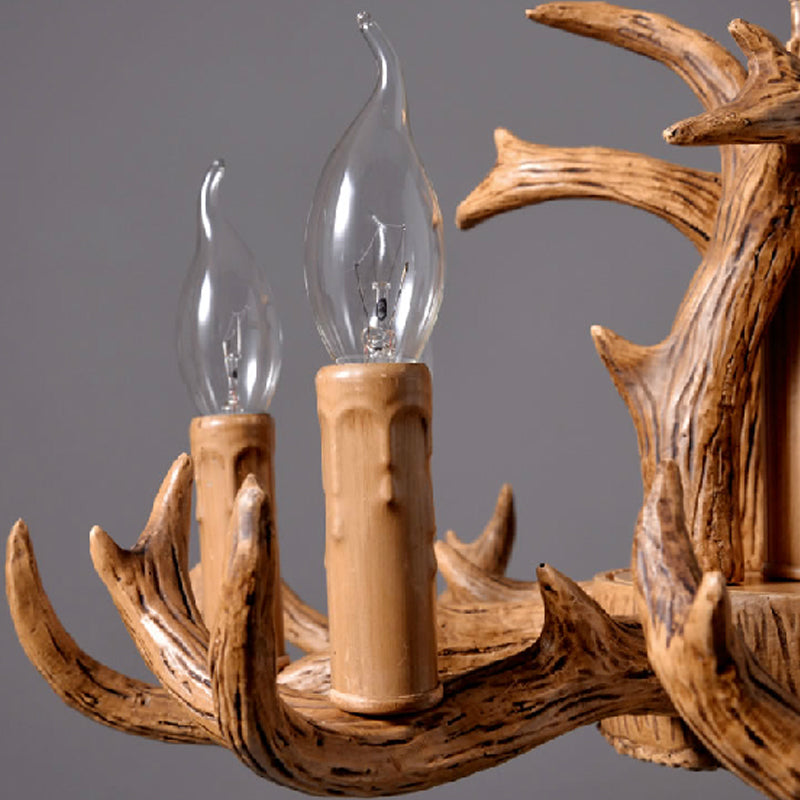 Lustre suspendu Montclair en bois de cerf rustique