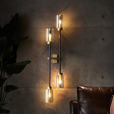 Mathilde Modernist Cylinder Sconce Light Glass Four Head LED Wall Lamp