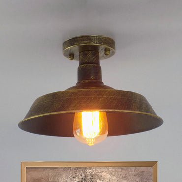Plafonnier semi-encastré en métal Margaux Farmhouse Barn Shade