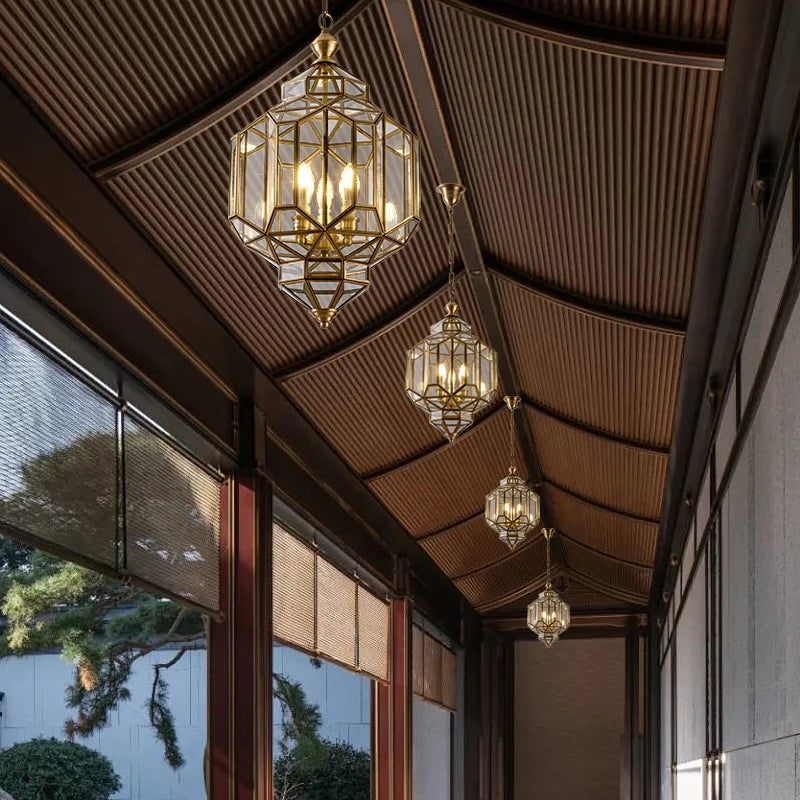 Suspension Sophie Dimlux en verre et laiton