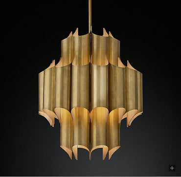 Clara Sculptural Brass Ribbon Chandelier