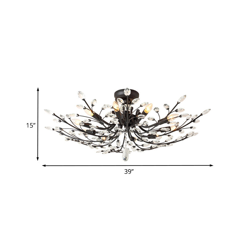 Plafonnier Madeleine Crystal Branch Semi Flush