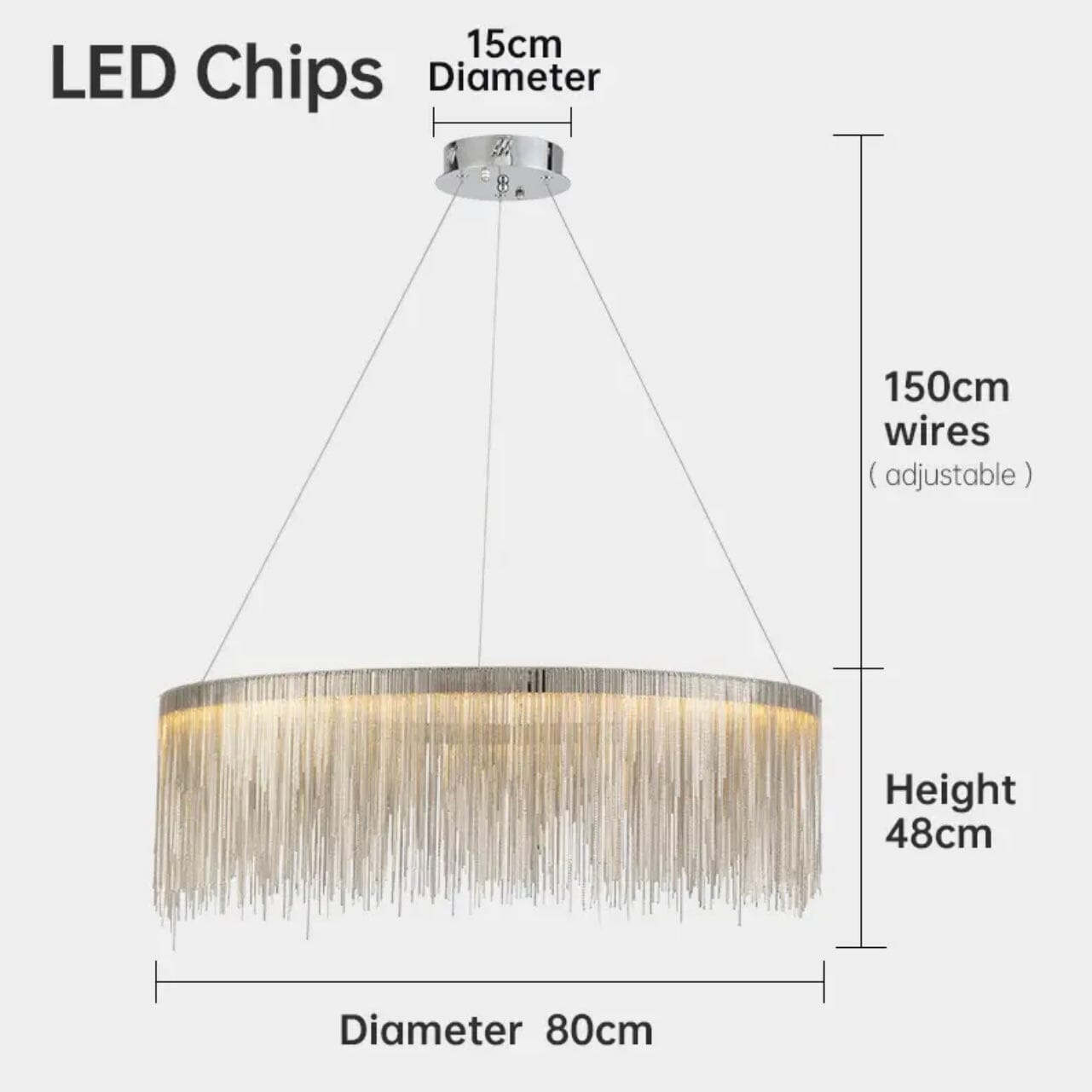 Juliette Nordic Rond Gland Chaîne Lustre