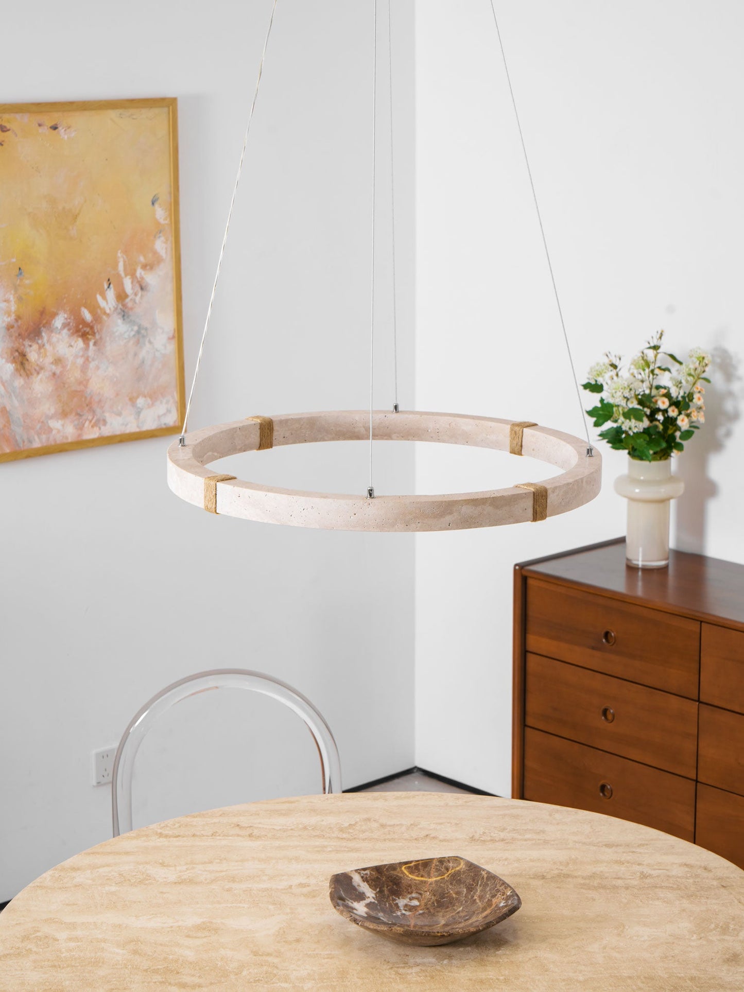Lustre Amélie Dainolite Travertine Circle