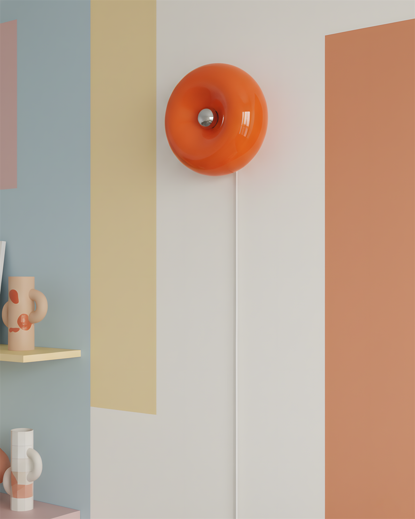 Applique murale Clémence Donuts en verre et métal à éclairage LED