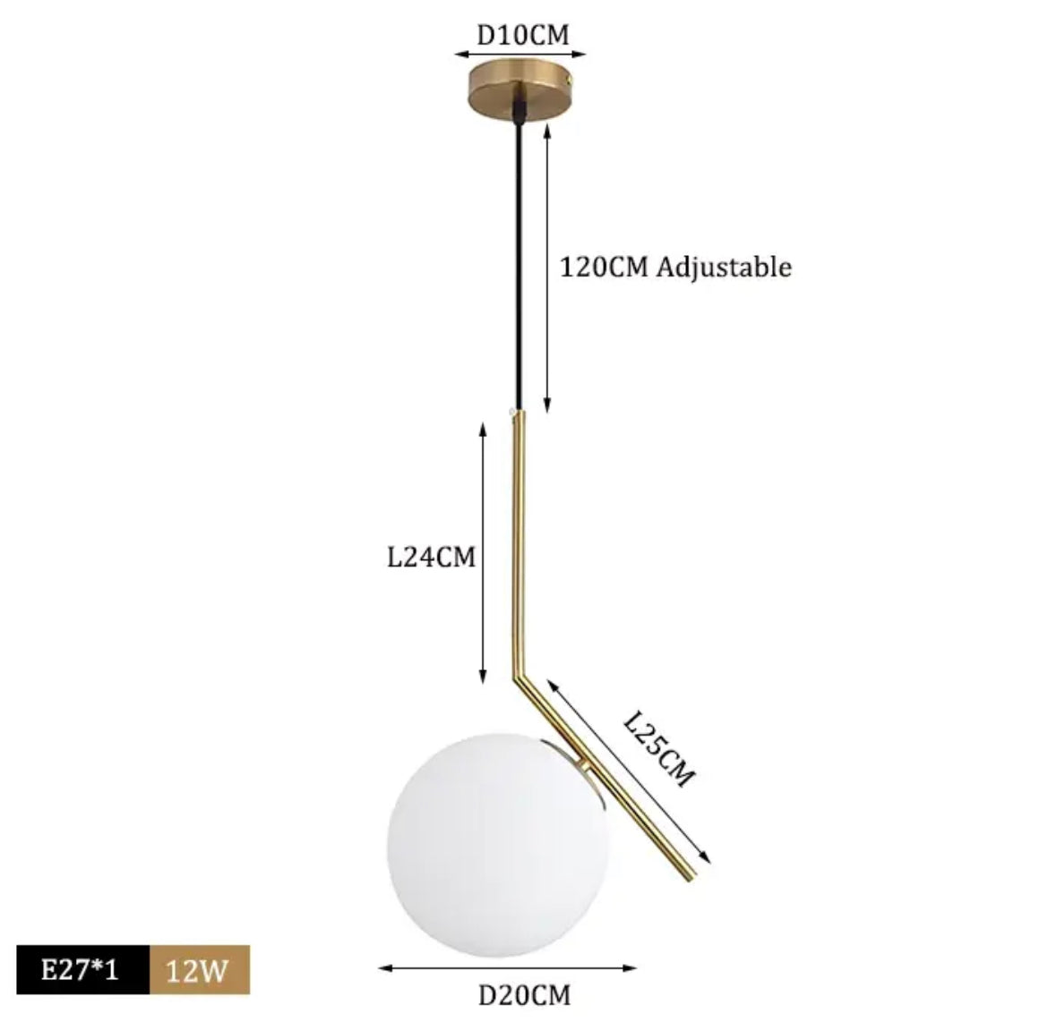 Elena Scandinavian Glass Pendant Light