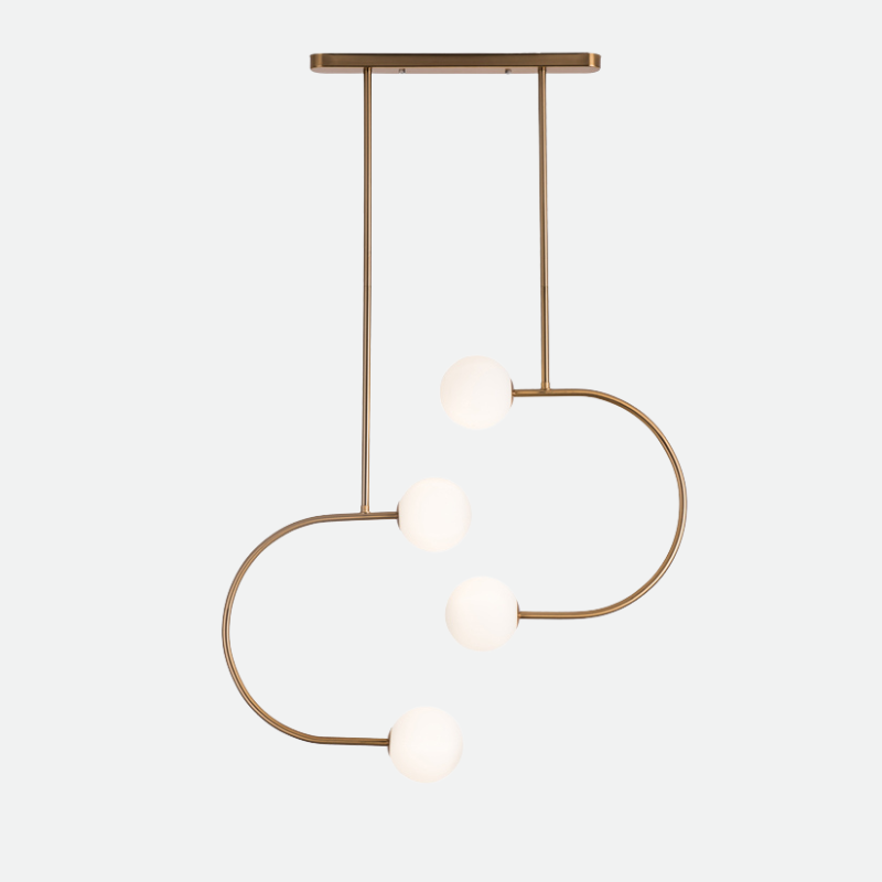 Élise Gemini Brass & Frosted Glass Ceiling Pendant Light