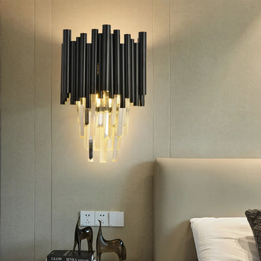 Sophie Crystal Black Wall Lamp with Modern Elegant Finish