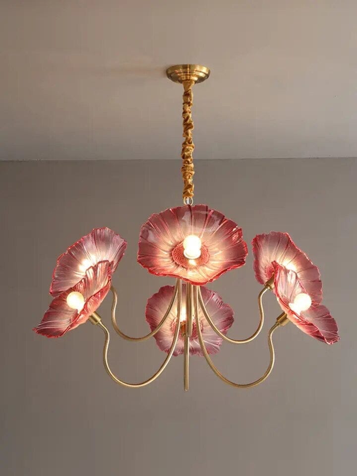 Lustre Célestine en verre feuille de lotus