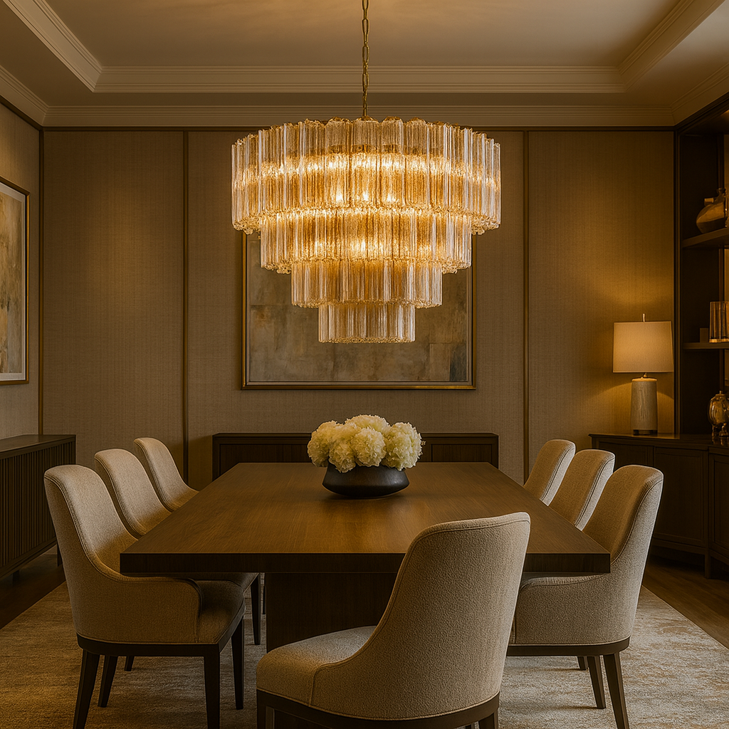 Noémie Smoked Glass Layered Chandelier