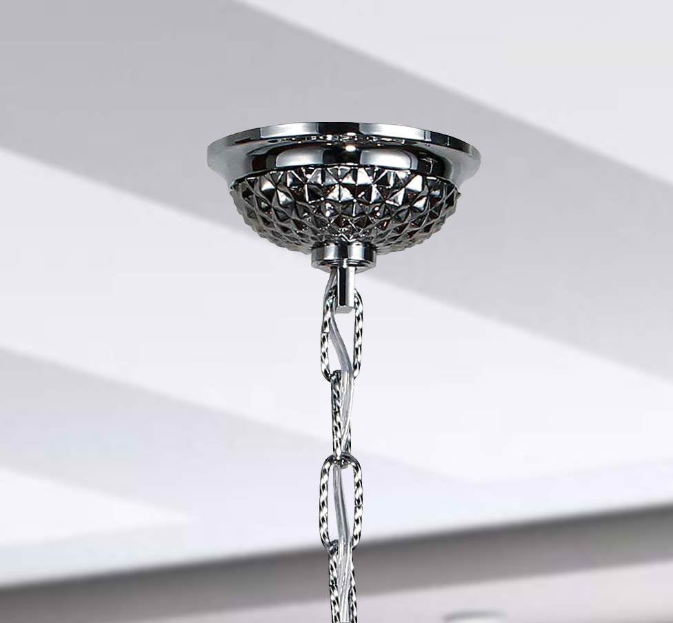 Lustre Isabelle Lumiere en Chrome et Cristal