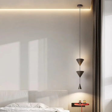 Suspension LED conique géométrique Camille Moderne Noir Blanc