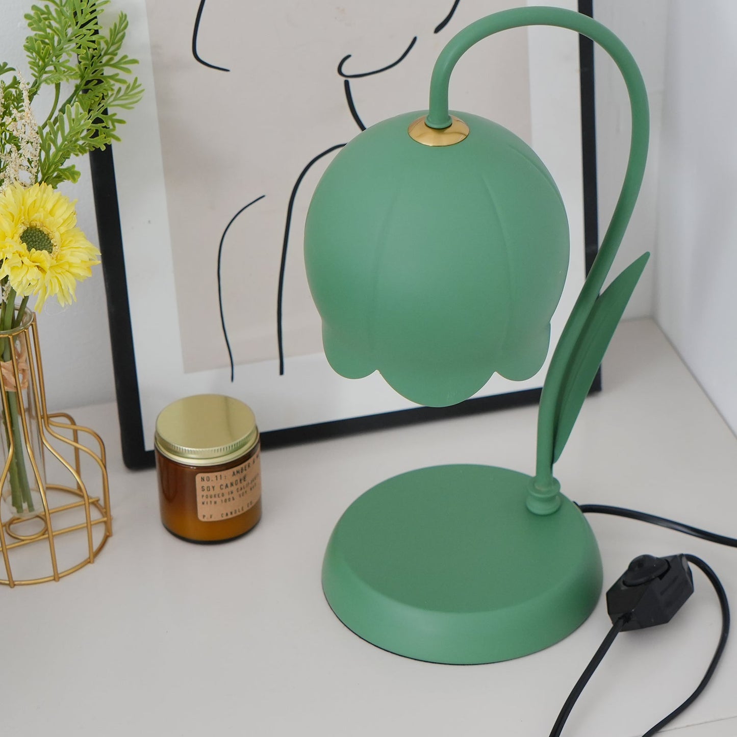 Lampe chauffe-bougie Elodie Lily avec halogène chauffant