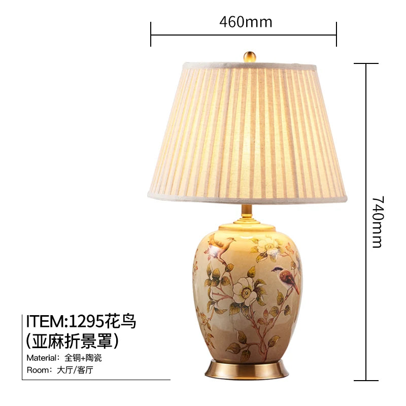 Grande lampe de table LED en céramique pour la décoration du salon et de la chambre