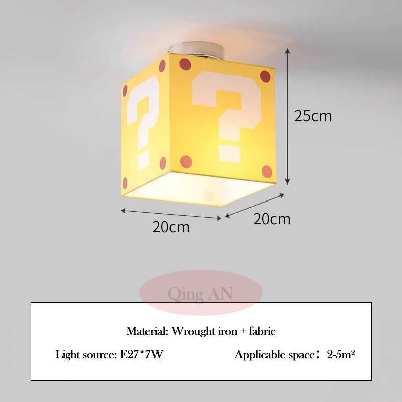 Sophie Lampe de Plafond pour Enfants Point d'Interrogation Jaune Créative Lumière de Chambre