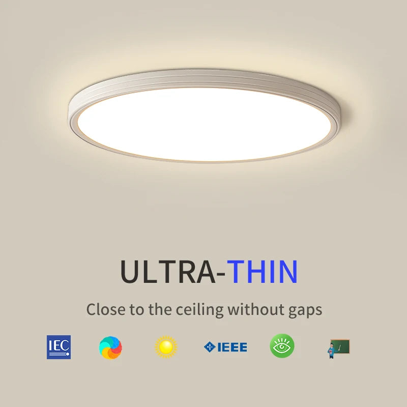 Plafonnier LED Juliette ultra-plat, dimmable avec télécommande, style moderne