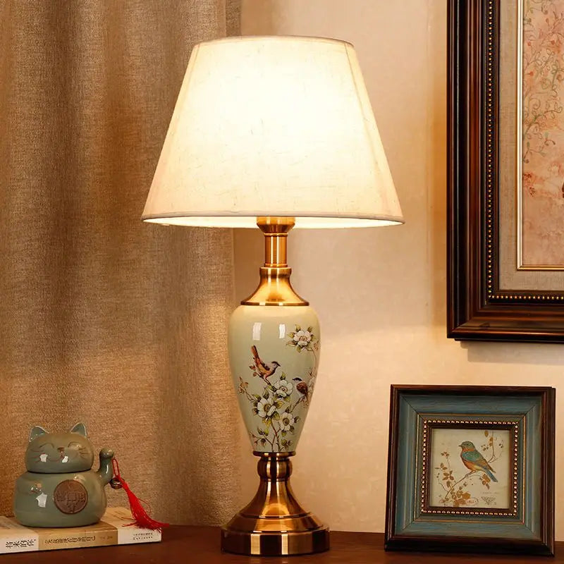 Élise European Retro Flower Ceramic LED Floor Lamp