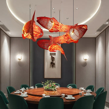Suspension Poisson Bambou Artisanale Koi