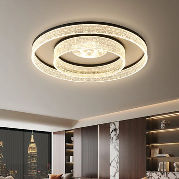 Plafonnier LED circulaire nordique – Luminaire encastré moderne à intensité variable pour salon et chambre à coucher