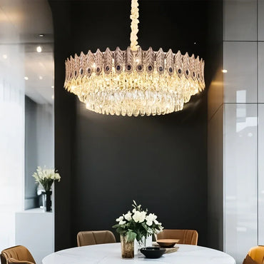 Plafonnier Suspendu Élodie Crystal Ring LED