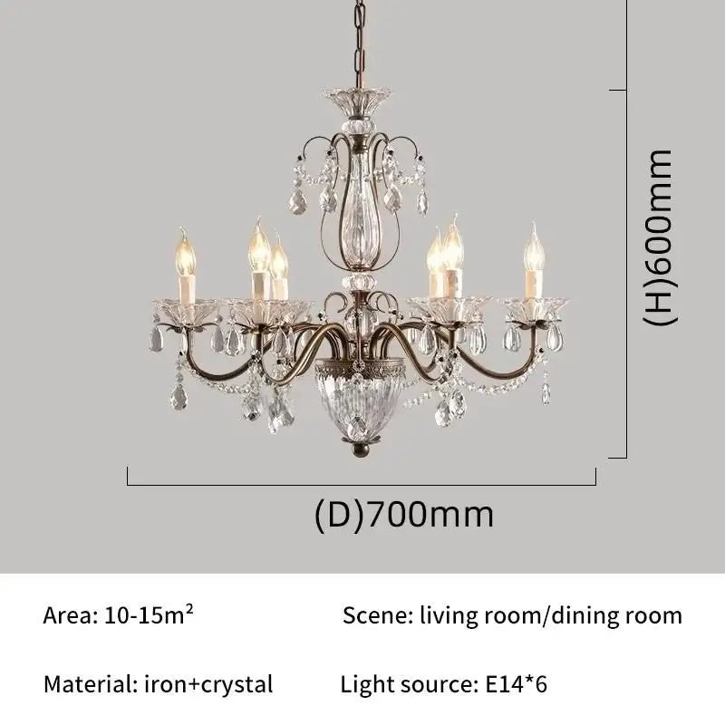 Lustre bougie en cristal de luxe Vivienne pour intérieurs élégants