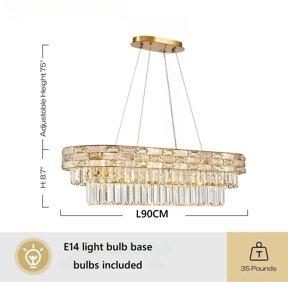 Lustre Suspendu Circulaire de Luxe en Cristal pour Salle à Manger et Salon