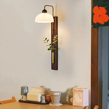 Aiko Applique Murale LED Vintage en Bois Massif Japonaise