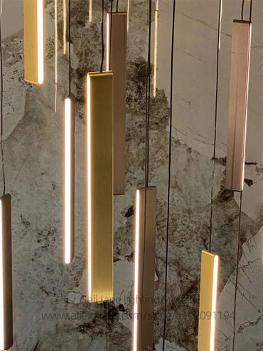 Lustre Suspension Élise LED Carré Nordique pour Escalier