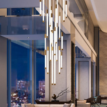 Lustre d'escalier LED Geneviève Luxury Crystal